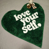 NNEOBA Heartfelt Green Fluffy Rug