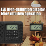 NNEOBA Full Band Portable Radio Receiver Black