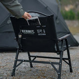 NNEOBA Outdoor Folding Chair Kermit-Style with Oak Armrests Black