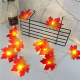 2M Halloween LED Maple Leaf Garland String Lights – Artificial Autumn Leaf Lantern Decoration for Halloween, Thanksgiving & Christmas