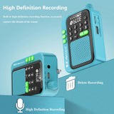 NNEOBA Mini Portable FM Radio Rechargeable Blue