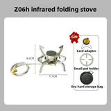 NNEOBA Infrared Mini Camping Stove Folding Split Burner Silver