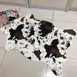 NNEOBA 1x Cow Printed Carpet Velvet Faux Leather Carpet Animal Fur Printed Living Room Coffee Table Carpet Non-slip Mat