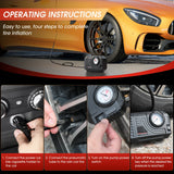 NNEOBA Mini Electric Air Pump 20L/Min Portable Tire Inflator Black