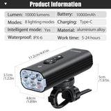 NNEOBA 10000 Lumen Smart Bicycle Light Black