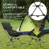 NNEOBA Portable Camping Chair with Headrest Black