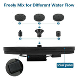 NNEOBA Mini Solar Water Fountain Pool Pond Waterfall Fountain Garden Decoration Outdoor Bird Bath Solar Powered Fountain Floating Water