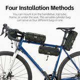 NNEOBA 2L Bicycle Handlebar Bag Tube Pannier with Shoulder Strap Green