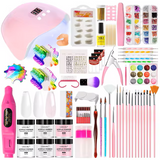 NNETM UV LED Nail Drill Kit Acrylic Nail Tips and drill Tools - Complete Manicure and Pedicure Set for Beginners