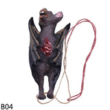 Halloween Horror Hanging Pendant Fake Dead Mouse Bat Broken Hand Feet Halloween Party Home Haunted House Scary Decoration Props