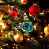 17Pcs 2D Green Monster Christmas Ornaments Flat Acrylic