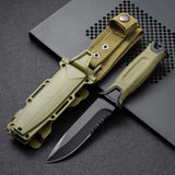 NNEOBA High-Hardness Fixed Blade Knife Green