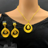 NNEOBA Gold Plated Necklace Earrings Bridal Set