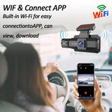 NNEOBA 2K 1440P WiFi Dual Lens Dash Cam with Night Vision Black