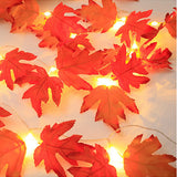 2M Halloween LED Maple Leaf Garland String Lights – Artificial Autumn Leaf Lantern Decoration for Halloween, Thanksgiving & Christmas
