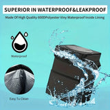 NNEOBA Car Trash Can with Lid Storage Pockets 100% Leak Proof Black
