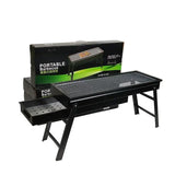 NNEOBA Folding Portable Charcoal BBQ Grill Iron Outdoor Barbecue Rack Black