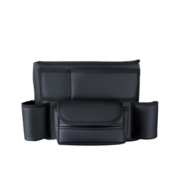 NNEOBA Multifunctional Leather Car Seat Storage Bag Hanging Organizer Black