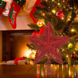 25CM Glitter Christmas Tree Topper Red Star