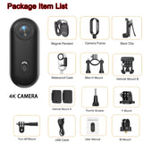 NNEOBA 4K Mini Action Body Camera Thumb-Sized with 32GB TF Card Black