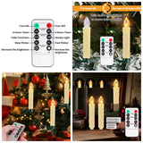 10PCS Flameless LED Taper Candles with Remote