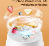NNEOBA 500ML Portable Electric Blender High-Speed USB Juicer Cup White