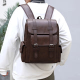 NNEOBA PU Leather Laptop Backpack Dark Brown