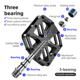 NNEOBA Ultra-Light T700 Carbon Fiber Bicycle Pedals 3-Bearing Black