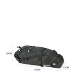 NNEOBA 10L Waterproof Bike Saddle Bag Large Rear Pannier Black