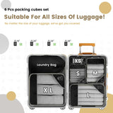 6-Piece Compression Packing Cubes Travel Organizer Set with Shoe Bag