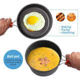 NNEOBA Camping Cookware Set Non-Stick Pots for 2-3 People