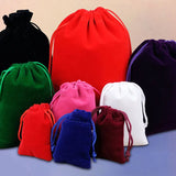 Mixed-Colour Velvet Drawstring Gift Bags 5pcs