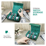 6-Slot Genuine Leather Watch Roll – Hexagon Watch Storage & Travel Display Case