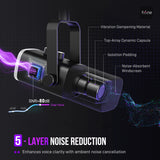 NNEOBA  USB/XLR Dynamic Microphone RGB Control Headphone Jack