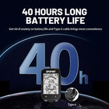 NNEOBA Wireless GPS Cycling Speedometer 40-Hour Battery Black
