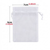 100-Piece White Random Mesh Organza Drawstring Gift Bags
