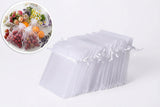 100-Piece White Random Mesh Organza Drawstring Gift Bags