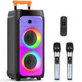 NNEOBA Wireless Speaker with Dual Woofers and Two Microphones