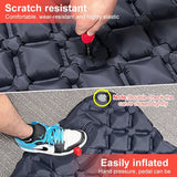 NNEOBA Camping Inflatable Sleeping Pad with Built-in Foot Pump And Pillow Navy Blue