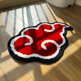 NNEOBA Anime Red Cloud Handmade Doormat - Anti-Slip, Acrylic Tufted Rug for Stylish Home Entryways