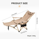 NNEOBA 2-in-1 Reclining Camping Chair Adjustable Khaki