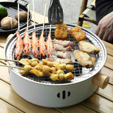 NNEOBA Steel Charcoal BBQ Grill Stove Round Split Non-Stick Barbecue Rack White