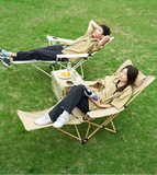 NNEOBA 2-in-1 Reclining Camping Chair Adjustable Khaki