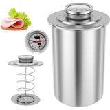 NNEOBA Stainless Steel Ham Maker with Thermometer Deli Meat Press Mold Silver