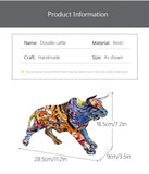 NNEOBA Graffiti Bull Figurine: Artistic Feng Shui Decor for Home and Office