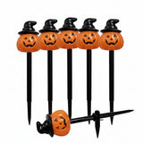 5-Pack Solar LED Pumpkin Stake Lights – Warm White Outdoor