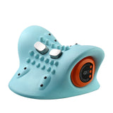 NNEOBA Electric Neck Stretcher Pulse Cervical Traction Pillow EMS Massage Blue