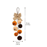 Velvet Pumpkin Hanging Ornament with Burlap Bow