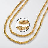 18K Gold-Plated Snake Chain Necklace – Elegant Women's Fashion Jewelry (24-Inch)