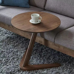 NNEOBA House Faction Solid Wood Edge Sofa Side Table - Walnut Finish